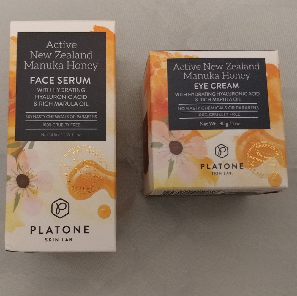 Platone face serum and eye cream set